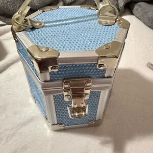 Hexagonal Blue and Silver Woven Box